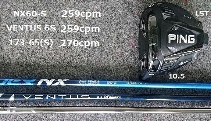 ドライバーG425MAX9°シャフトピンツアー173-55Sを使用してます