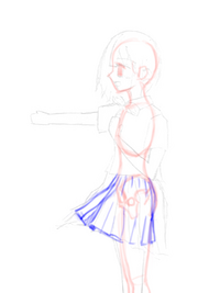 下書きの絵なんですけど 風になびくスカートが上手く描けません 添削 アド Yahoo 知恵袋