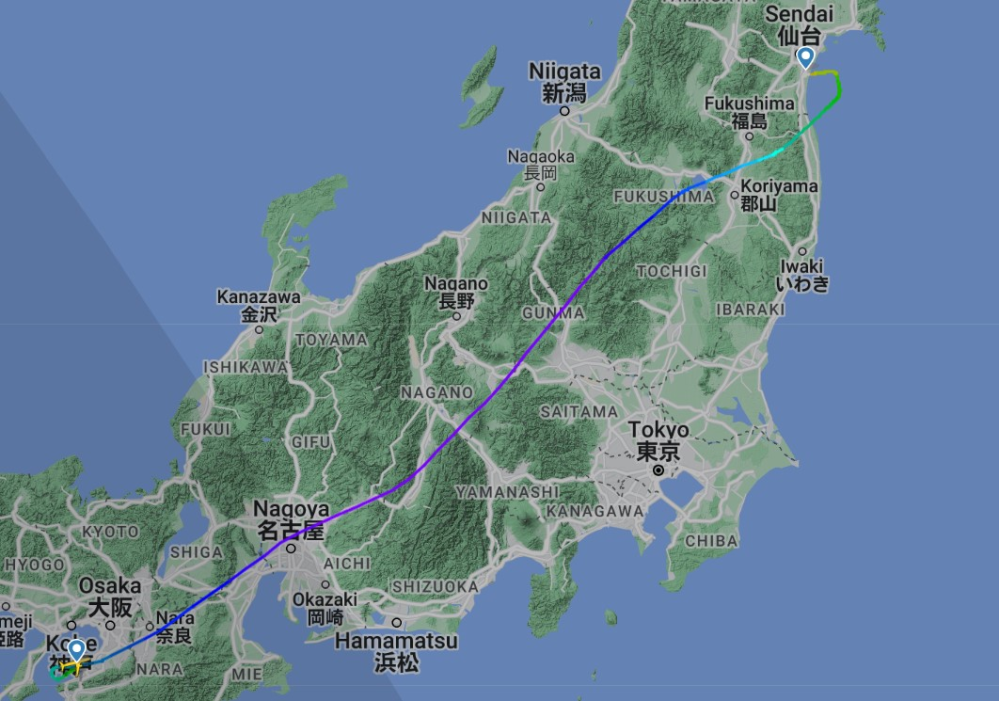 Peachで関空から仙台空港の往復で景観が良い座席は左右どちらでしょ 