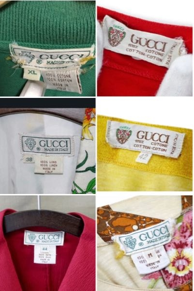 GUCCIの年代ものの服を購入し、ネットで購入したものと同じタグを探し 