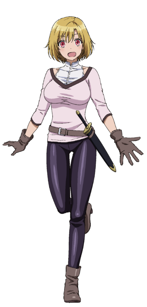 アニメスタイル人物画 金髪キャラクター