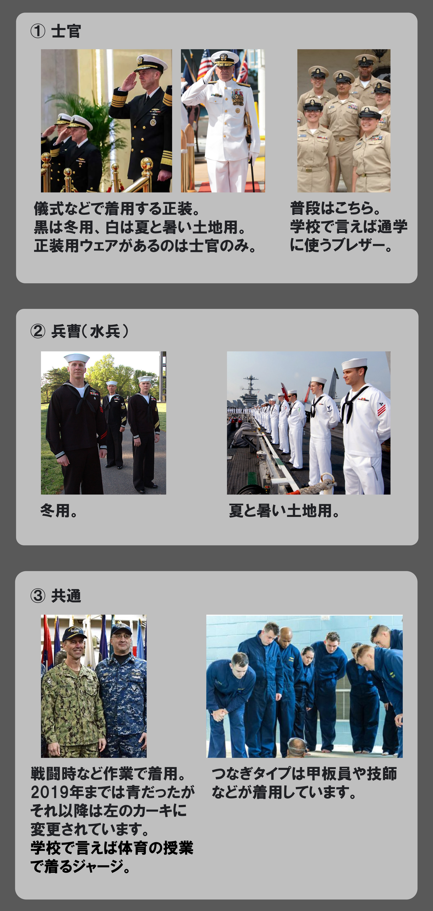 アメリカ海軍の制服についてなんですけど、セーラー服みたいなやつと 