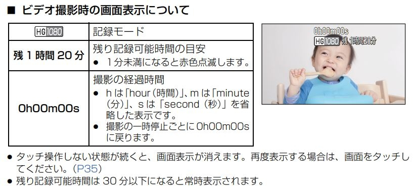 PanasonicHC-V360MSのSDカード残量(時間)の見方教え - Yahoo!知恵袋