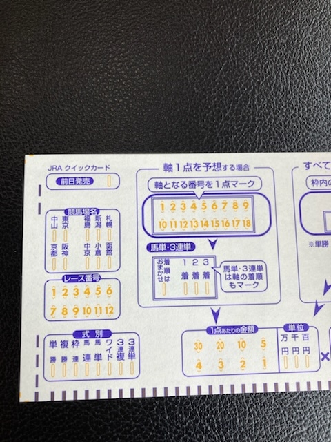 GOODLUCK』と印字された馬券を買いたく、クイックピック投票を