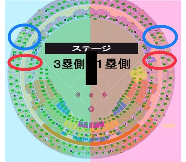 京セラドームの注釈付き指定席とステージサイド体感席ってどんな見え方... - Yahoo!知恵袋