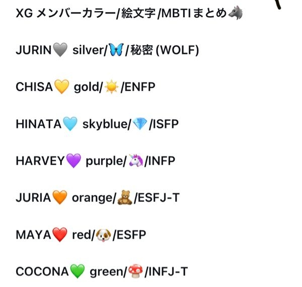 XGのメンバーカラー教えてください！最近ハマってます - 拾い画