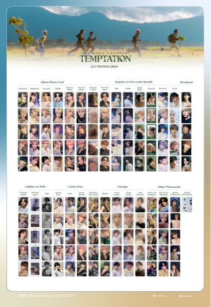 Txtのtemptationのトレカをコンプしようと思うのですが一覧 - Yahoo