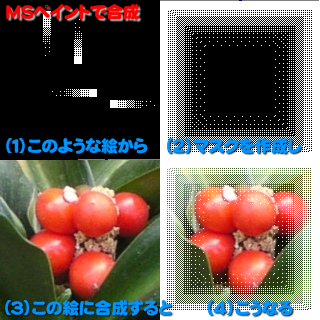 ペイントで、画像の四方のふちを、だんだん白くなっていくようにぼかし 