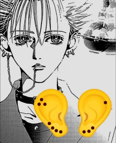 nana岡崎真一シンについてピアスの位置わかる方いますか？リップピアス