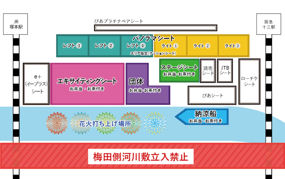 淀川花火大会のローチケシートの見え方ってどんな感じですか？ -... - Yahoo!知恵袋