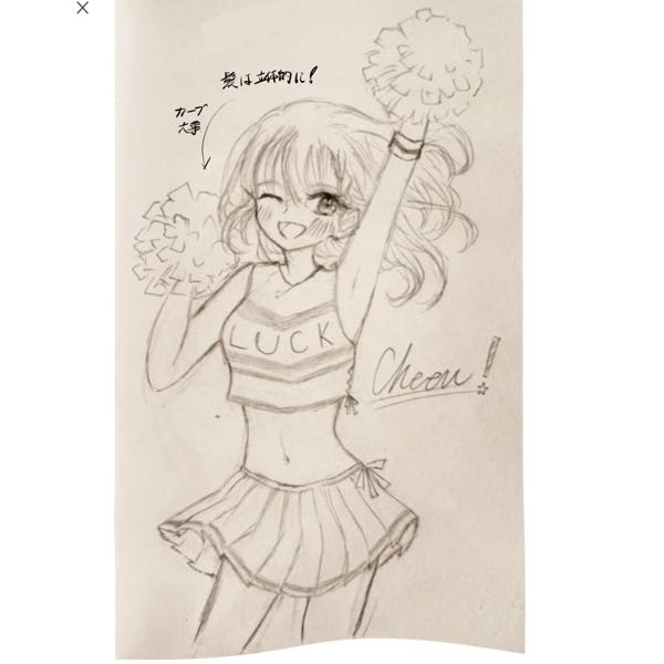 中学三年生が書いた絵です 中3です。この絵は上手いですか？辛口でもいいのでアドバイス欲しいで