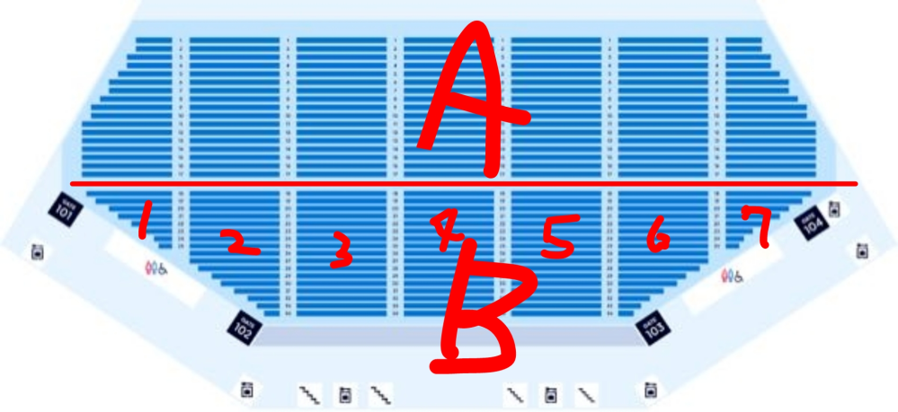 Kアリーナ横浜の座席の見方がよく分からないんですけど103ゲー... - Yahoo!知恵袋