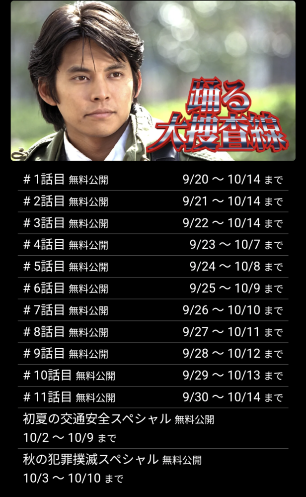 踊る大捜査線の4話はなぜTVerで公開されていないのですか