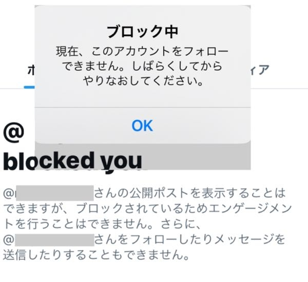 Xにてフォローしたいアカウントをいつも通り押したのですがこのような