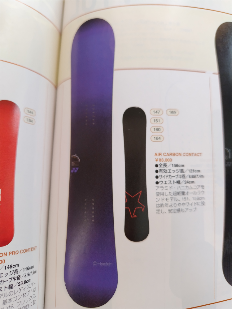 中古でヨネックスのスノーボードを買ったのですが、ネットで調べてもあ