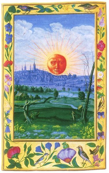 よく、昔のヨーロッパの絵で太陽と月にリアルな顔が描いてるのがあ