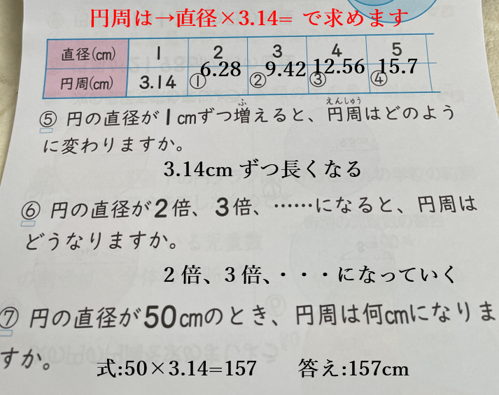 算数でわからない問題があるので教えてください - 初めに[円周の