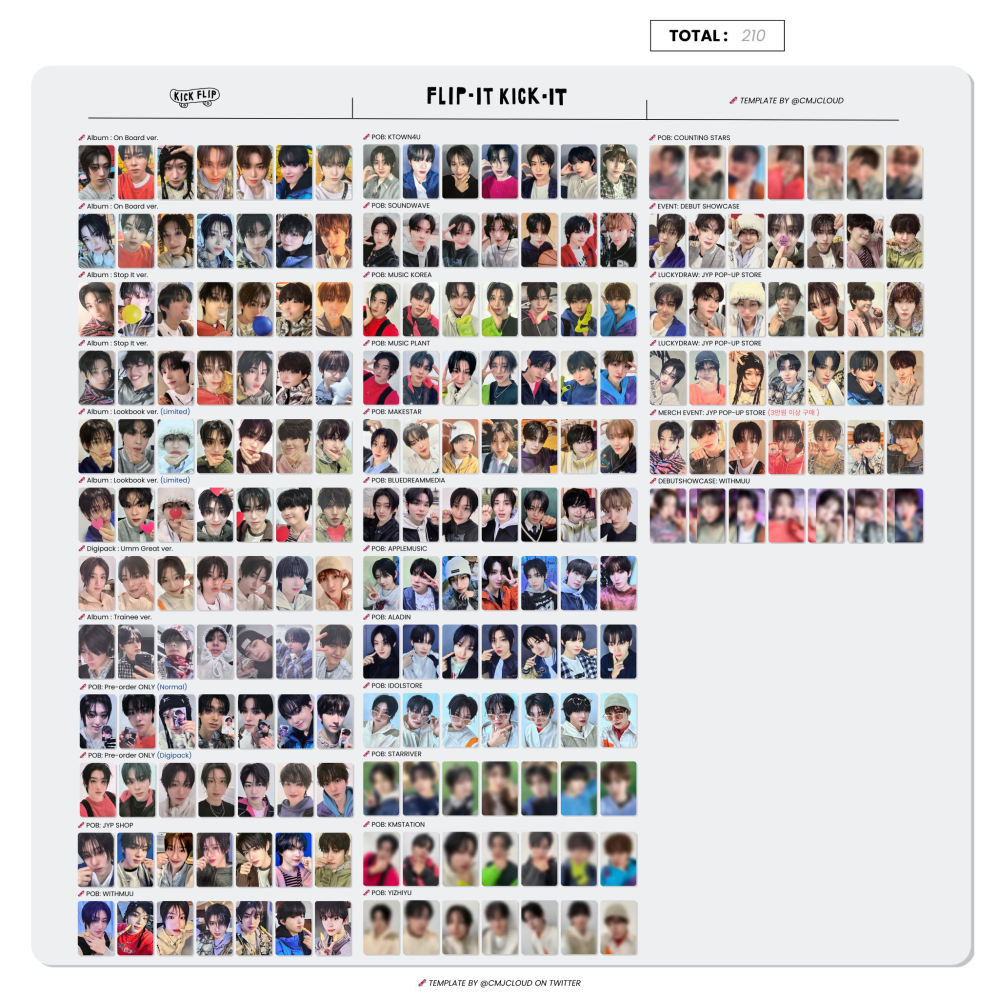 KickFlipの封入トレカ一覧って誰か作ってる方いましたら教えて下さ