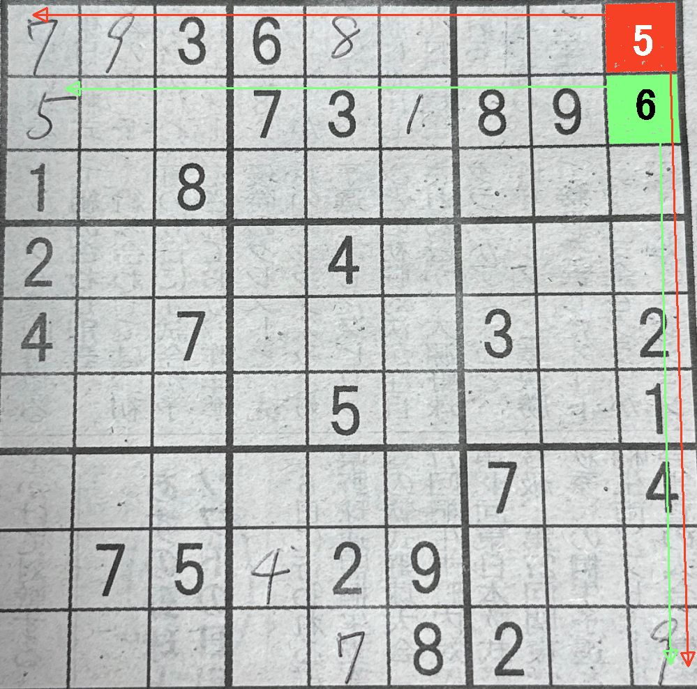 しょーり様御確認分 ナンプレが解けません！たすけてください！途中まで解いたのですが