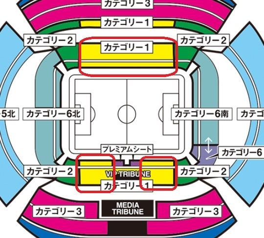 11月14日の豊田スタジアムでのサッカー日本代表戦での初心者に