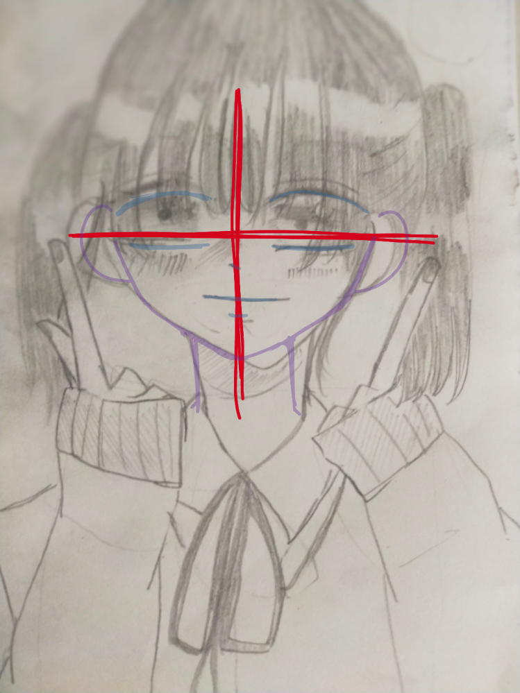 小学3年生です。絵のアドバイスをください!!ちなみに、目がでかいのは