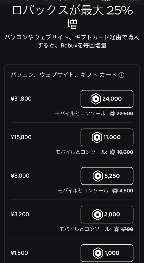 ロブロックスの課金カードをセブンイレブンで1万円分購入したんですが