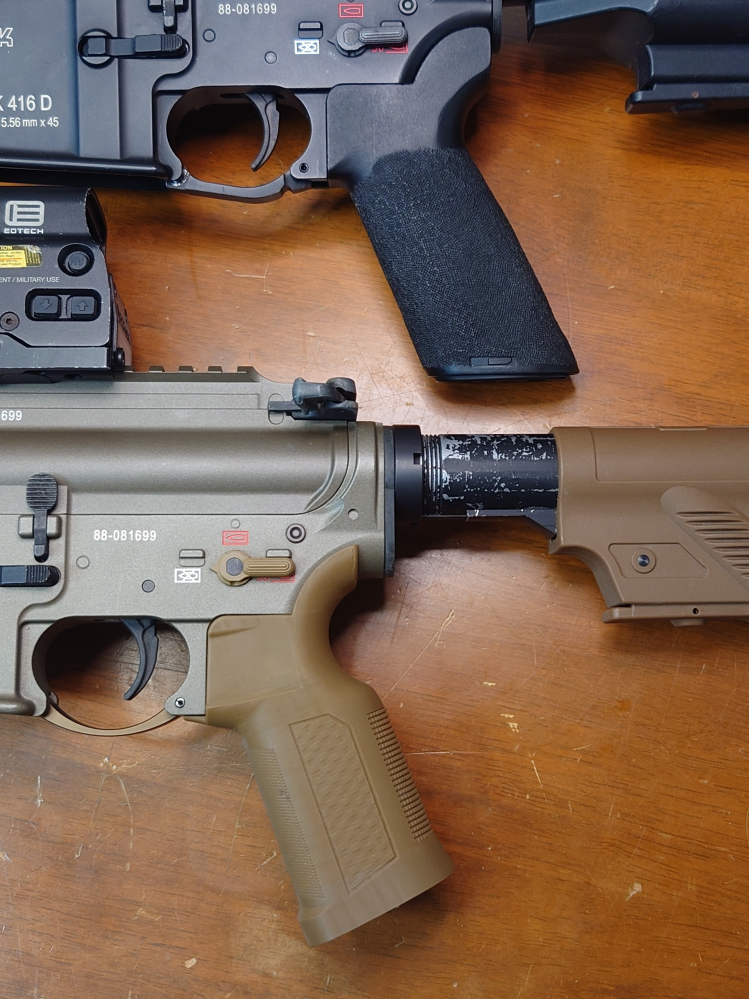 マルイの次世代HK416デルタ」のグリップの互換性についてPTSの以