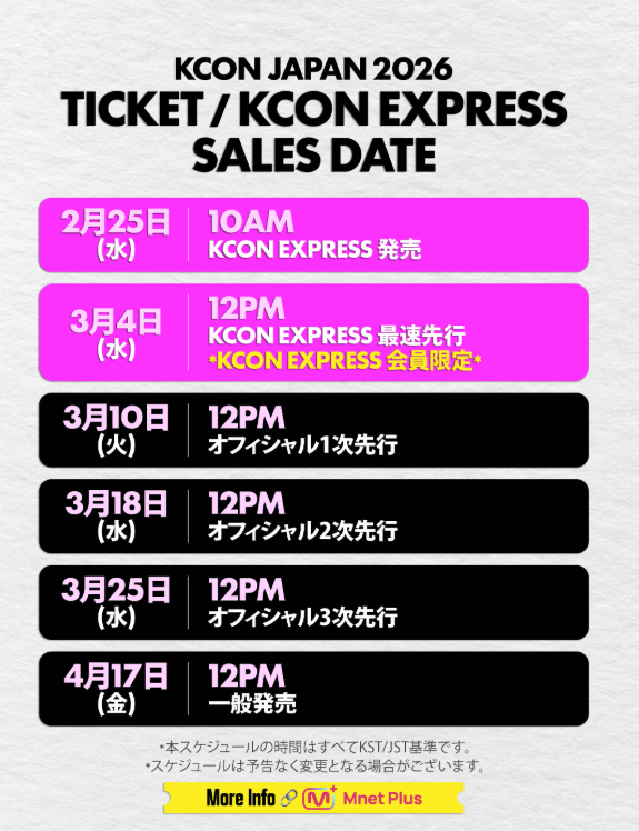 KCON2026でお見送り会などに出演するアーティストの発表などはい