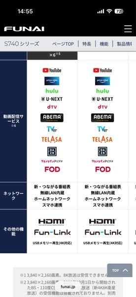 22年製フナイの有機ELテレビで型番がFE-48US740です。 - Yahoo!知恵袋