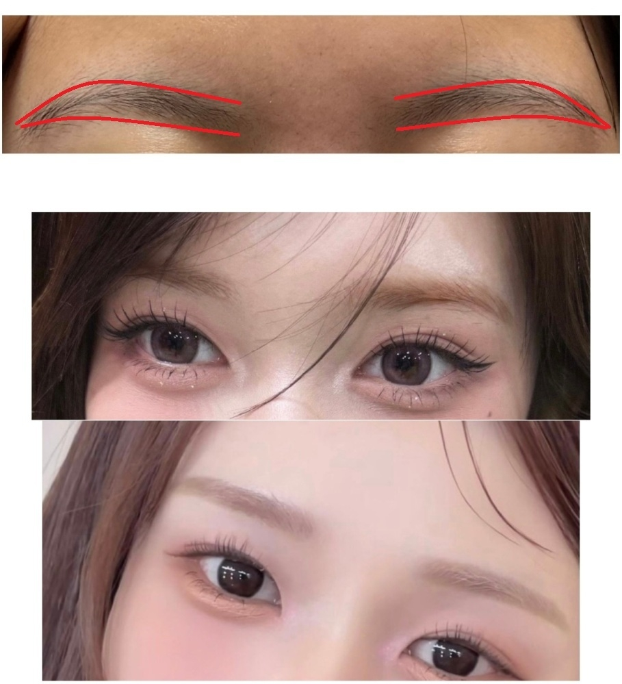 まゆげ 眉毛についてです。 - 上の眉毛が私の眉毛で、下2枚がなりた