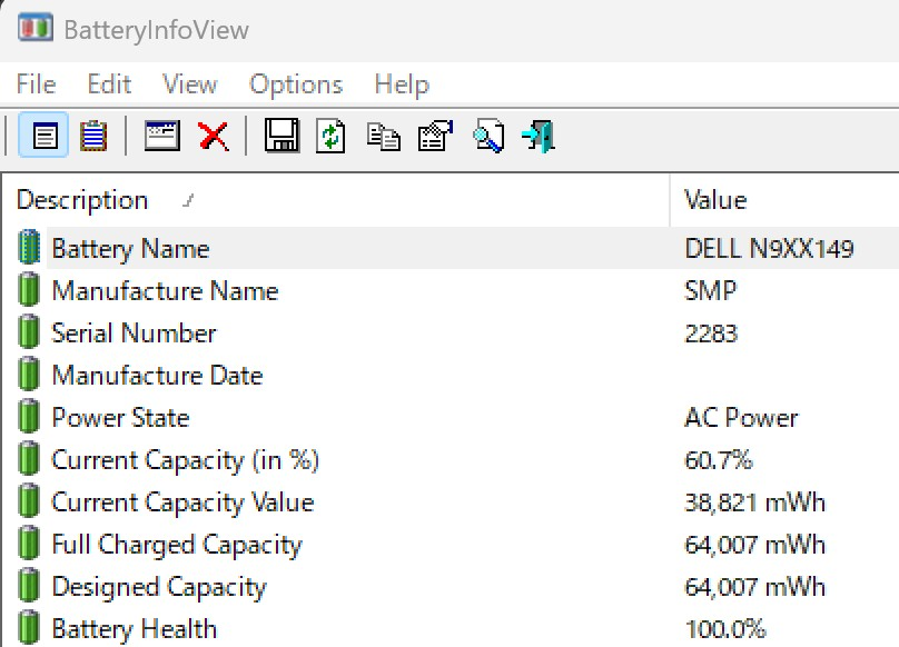 windows11のDELLノートPCのバッテリー残量についてこれまでほぼA