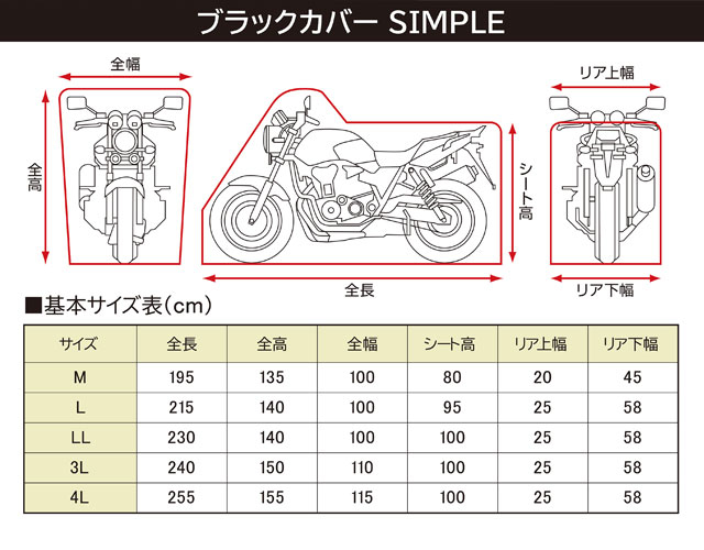 ダックス125のバイクカバーなのですが適切なサイズがわからないので