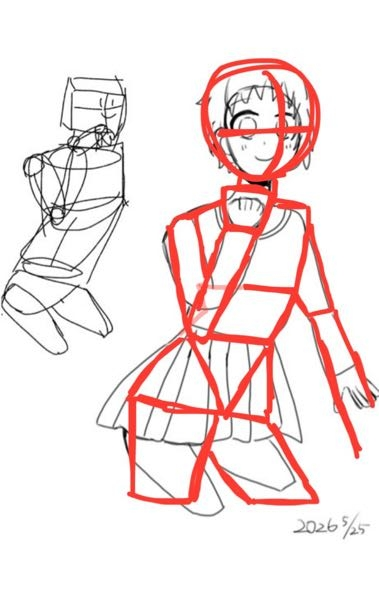 この絵についてのアドバイスが欲しいです。赤ペンで画像を修正し