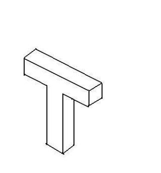 等角図のアルファベット T を書きなさい という宿題で書き方が Yahoo 知恵袋