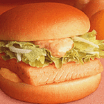 昔のマクドナルドの期間限定メニューでサーモンのハンバーガーがあっ