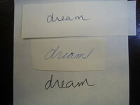 Dreamの筆記体ってどう書くんですか こんにちは上２ Yahoo 知恵袋