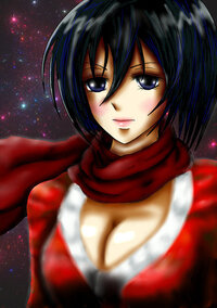 絵を描きました ミカサ アッカーマンのサンタさんです ついでに巨乳にし Yahoo 知恵袋