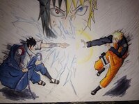 ナルトvsサスケの絵を 描いたんですけどどうでしょうか アド Yahoo 知恵袋