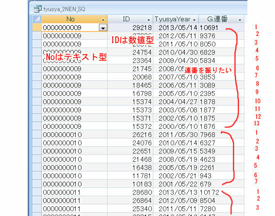 Access2007の選択クエリで グループごとに連番を振り Yahoo 知恵袋