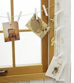 写真を壁に飾ろうと思ってますそこで紐を壁につけてクリップで写真を 