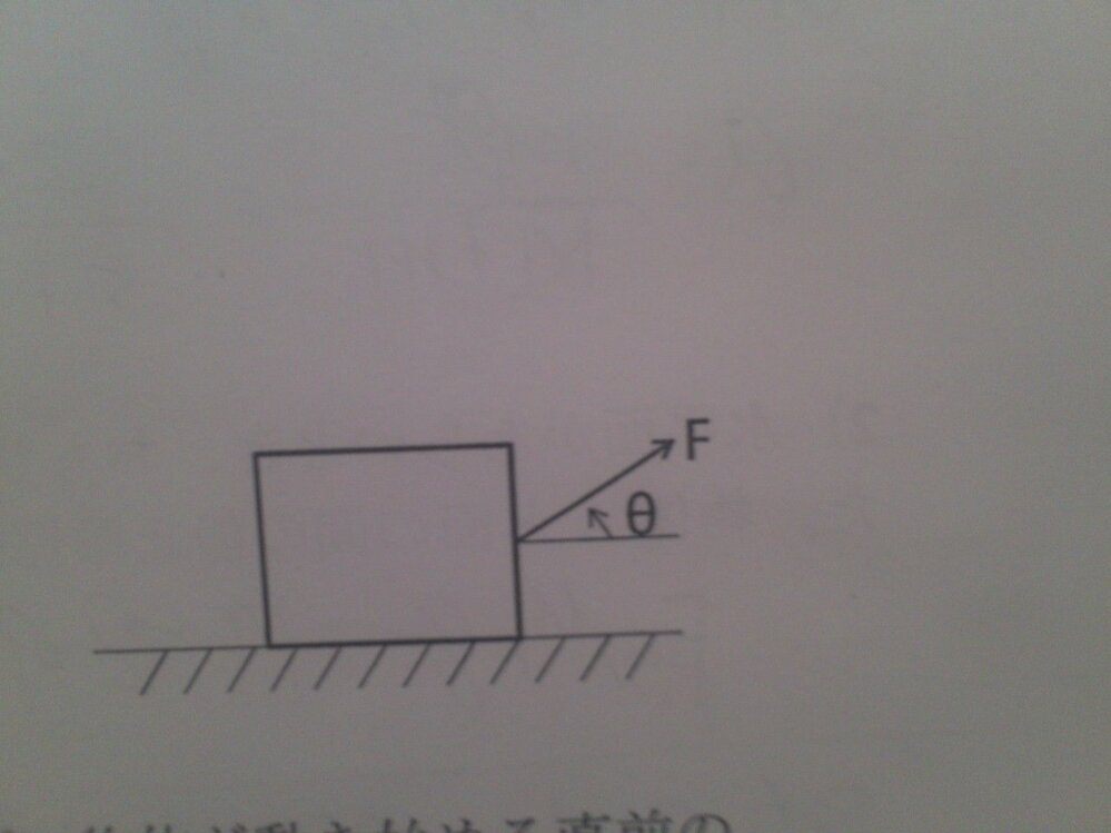図のように 水平な床の上に静止している質量ｍ Kg の物体を斜めに引く Yahoo 知恵袋