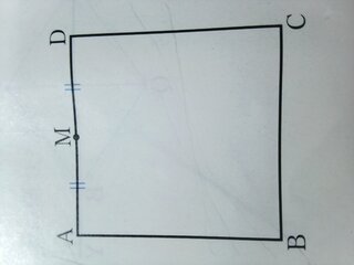 急ぎ 数学 中１下のような正方形の折り紙abcdで頂点cを辺adの中点 Yahoo 知恵袋