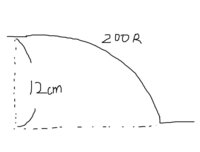 図形で 0rの半径 幅 12cmのカーブを描きたいので Yahoo 知恵袋