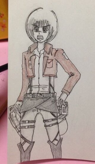 絵の評価をお願いいたします 進撃の巨人アルミンアルレルトを書いて Yahoo 知恵袋