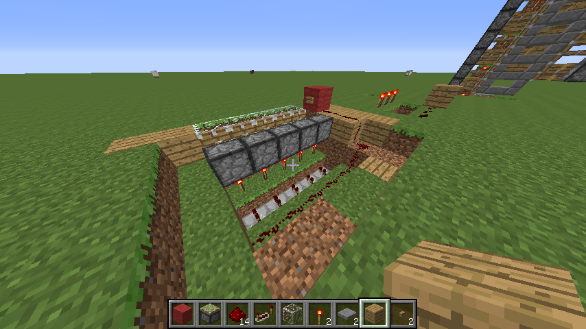 Minecraft レッドストーン こんにちは マイクラpc版でピスト Yahoo 知恵袋