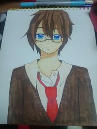 オリジナルイラストを描いてみました ぼーっとしたメガネ男子です コピッ Yahoo 知恵袋
