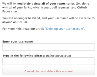 Githubで使わないアカウント削除したいのですが知ってるかたいません Yahoo 知恵袋
