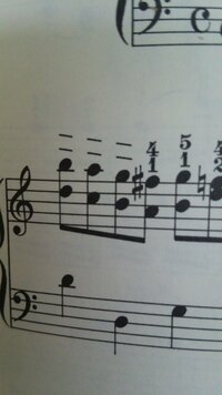 ピアノの楽譜について音符 斜め線があるのですが どうに弾けばいいので Yahoo 知恵袋