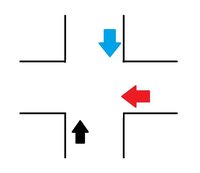 交差点の優先順位について教えてください 図は信号のない また一旦停止標 Yahoo 知恵袋