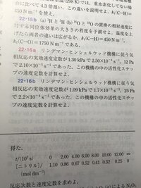 アトキンス物理化学の演習問題の解き方を教えて欲しいです。これの22-1